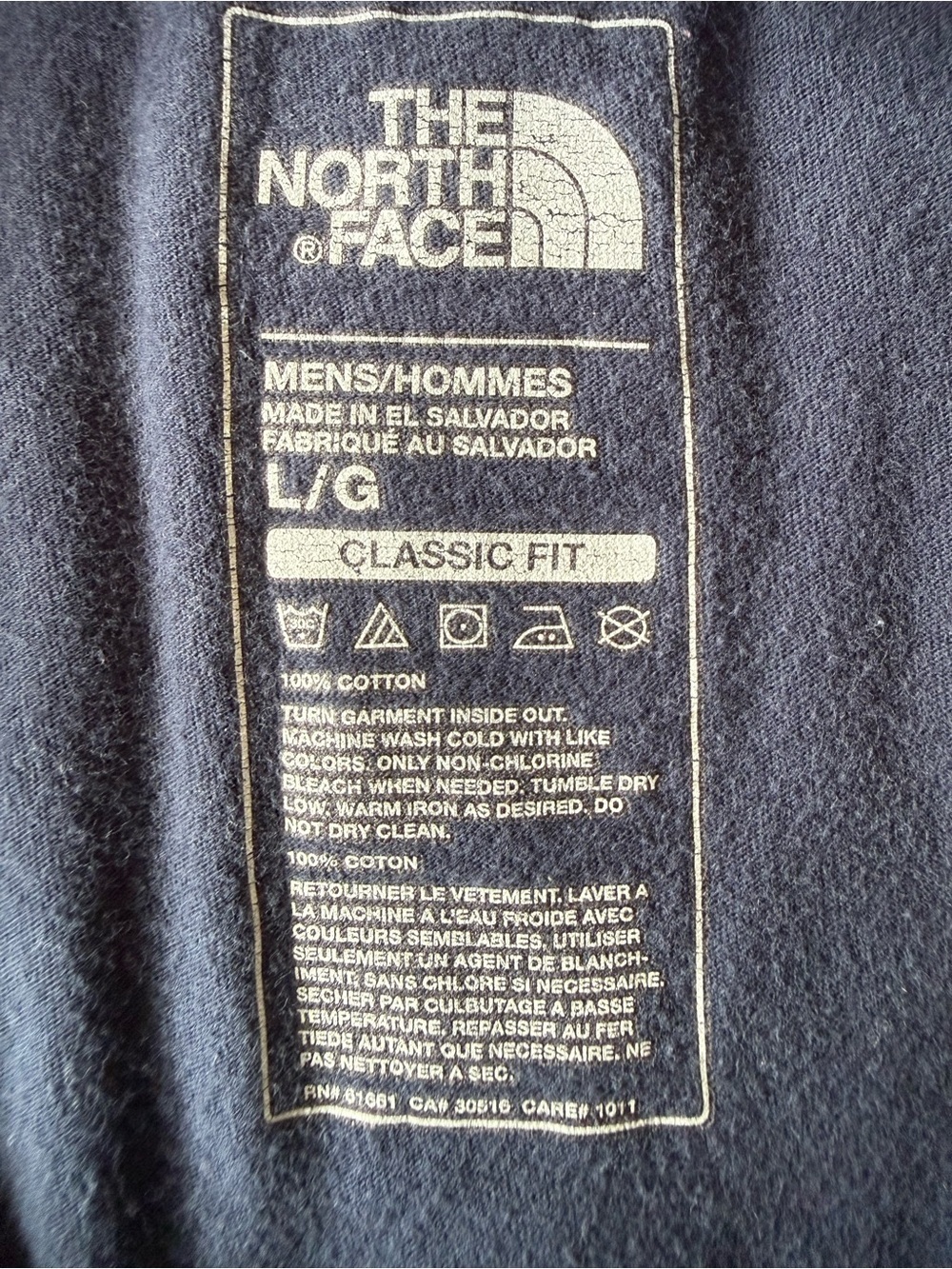 The North Face Men's Navy Blue Logo Tee Size Large - Picture 3 of 4